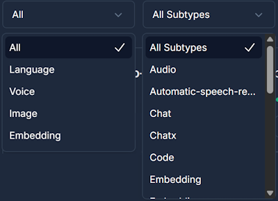 AI Model Type Filters