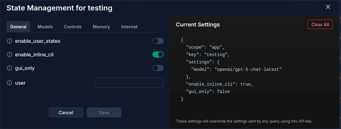 State Management - General Settings